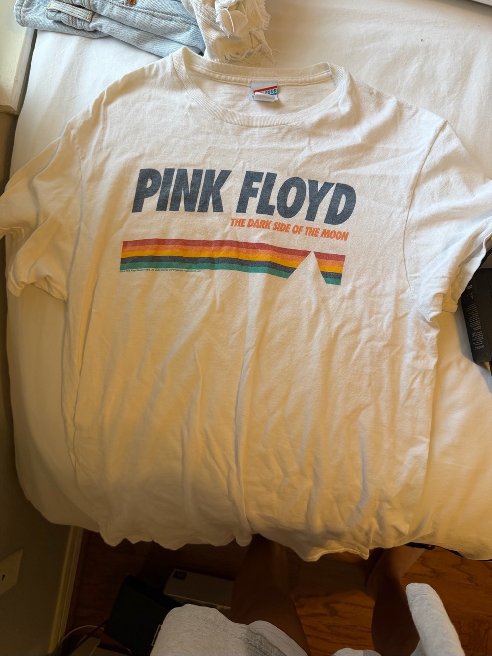 Junk Food Clothing White Pink Floyd "The Dark Side of the Moon" Tee